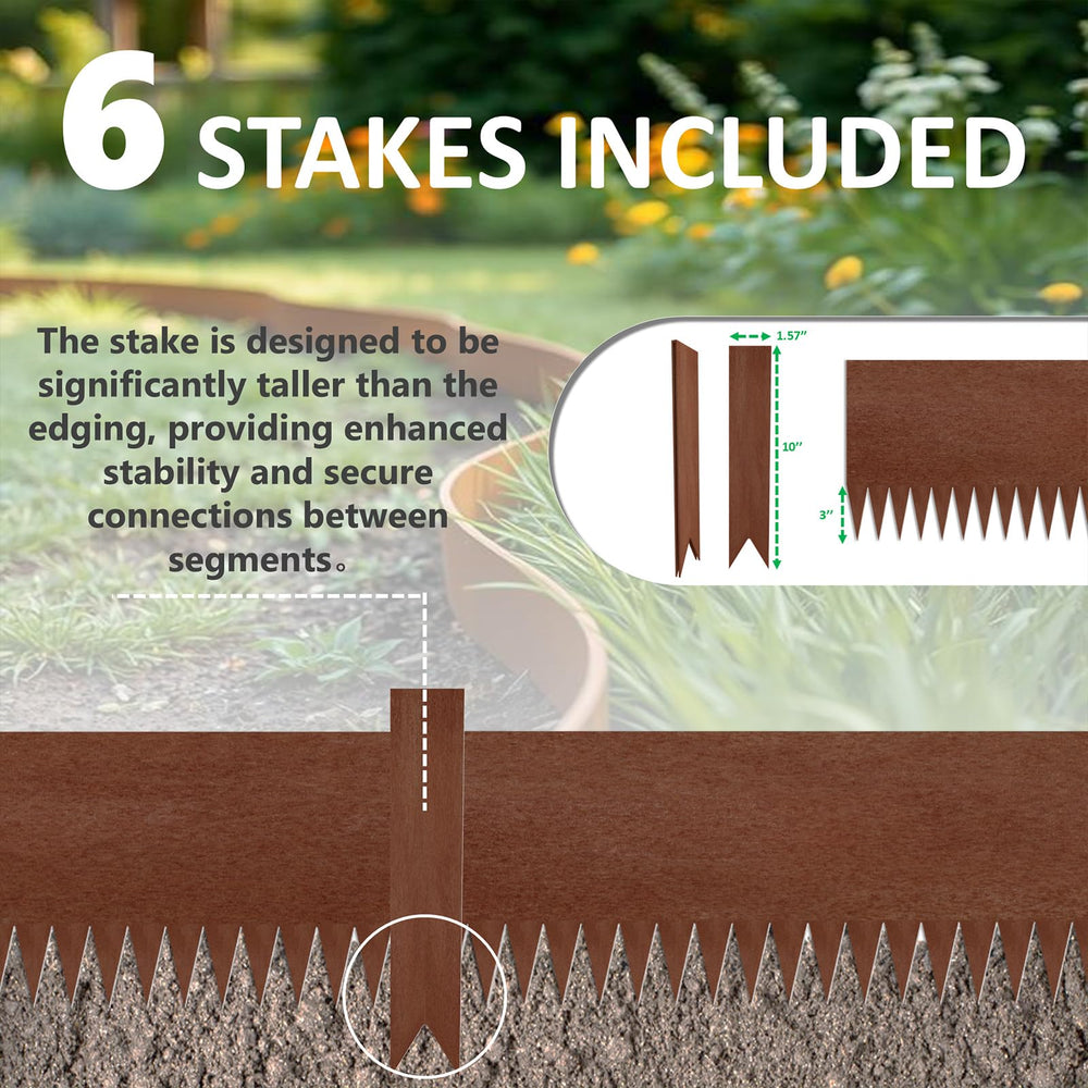 STIRLINGEAR side profile showing 8-inch height and scale for soil containment