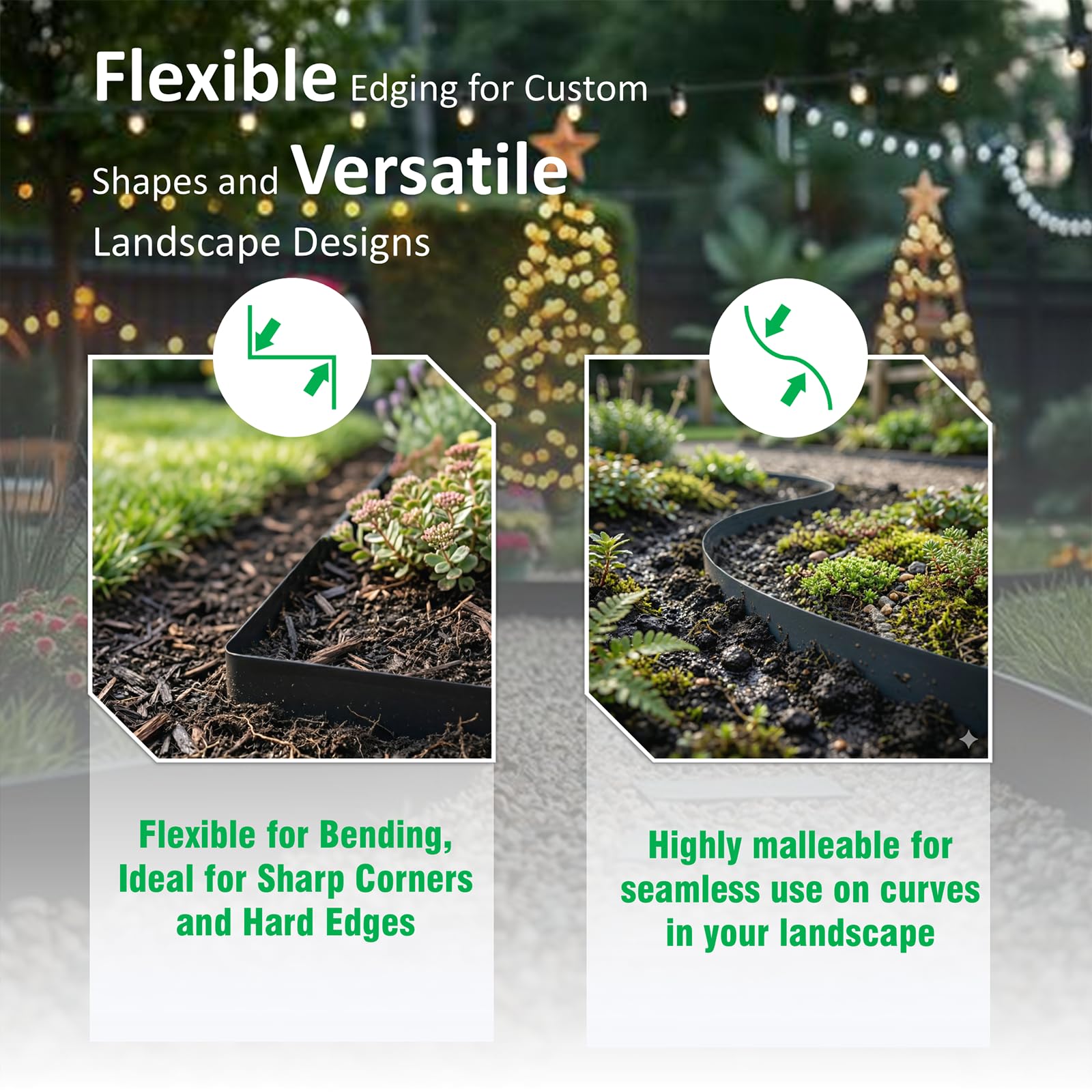 STIRLINGEAR staked panels lining a pathway showing durable border stability benefit