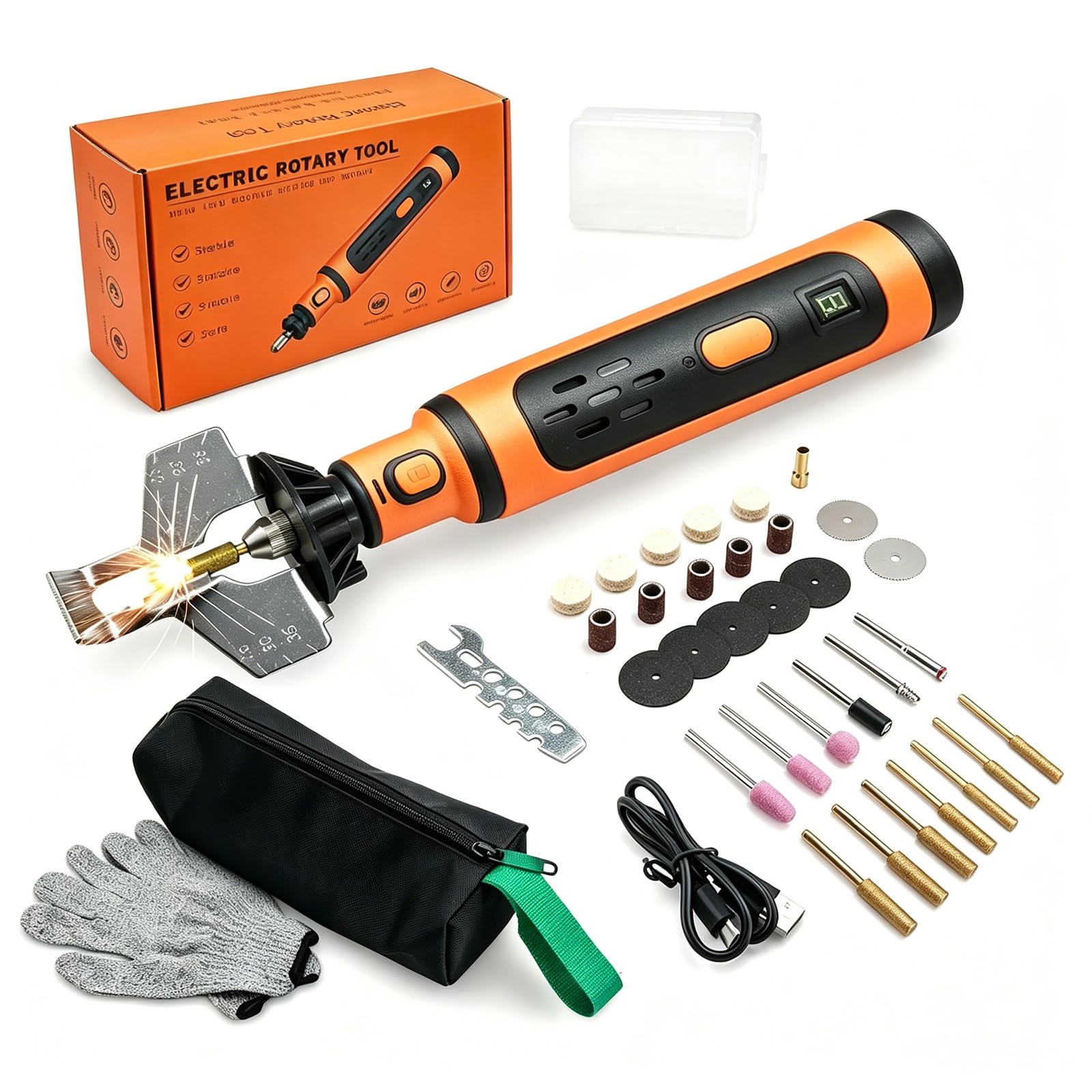 STKR front view with accessories showing organized kit for quick sharpening