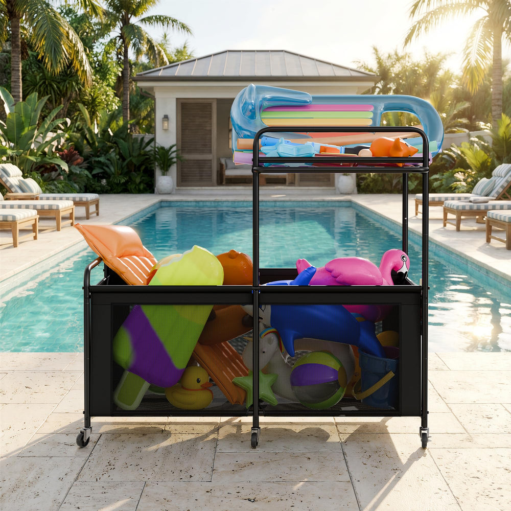 StorageWorks on pool deck showing organized, transportable storage