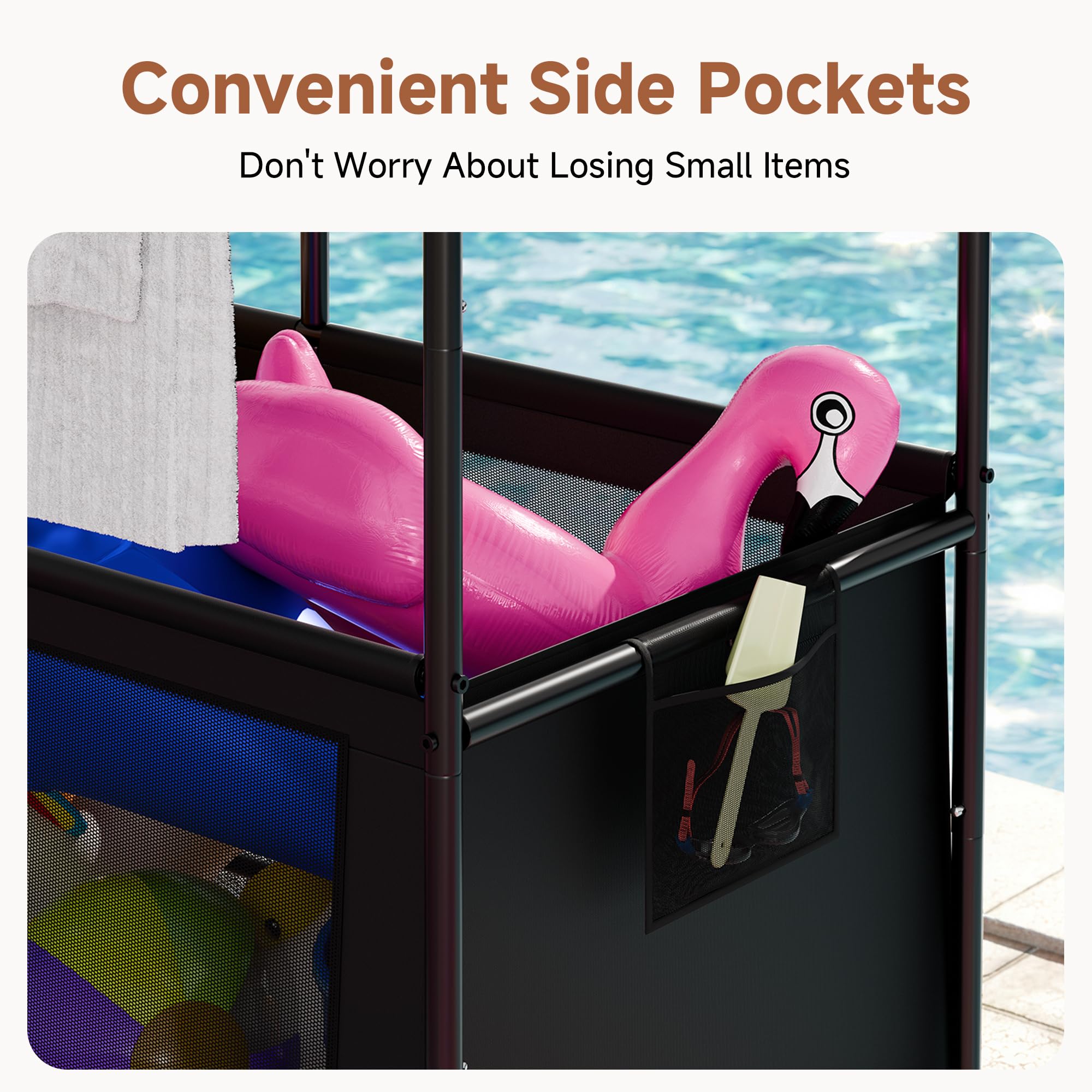 StorageWorks two-tier full capacity organizing boards and pool toys