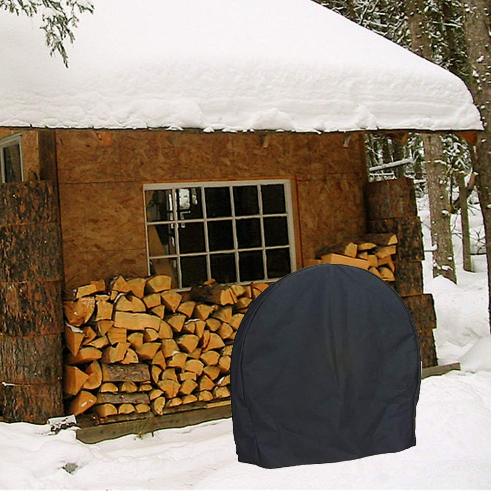 StorMaster installed in backyard setting keeping wood dry and organized