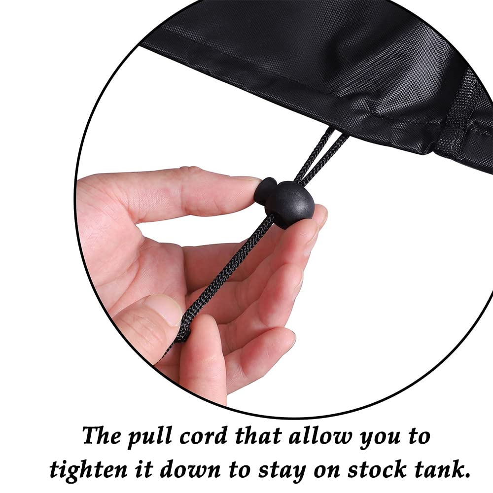 StorMaster overhang showing how cover cinches under rim for stability