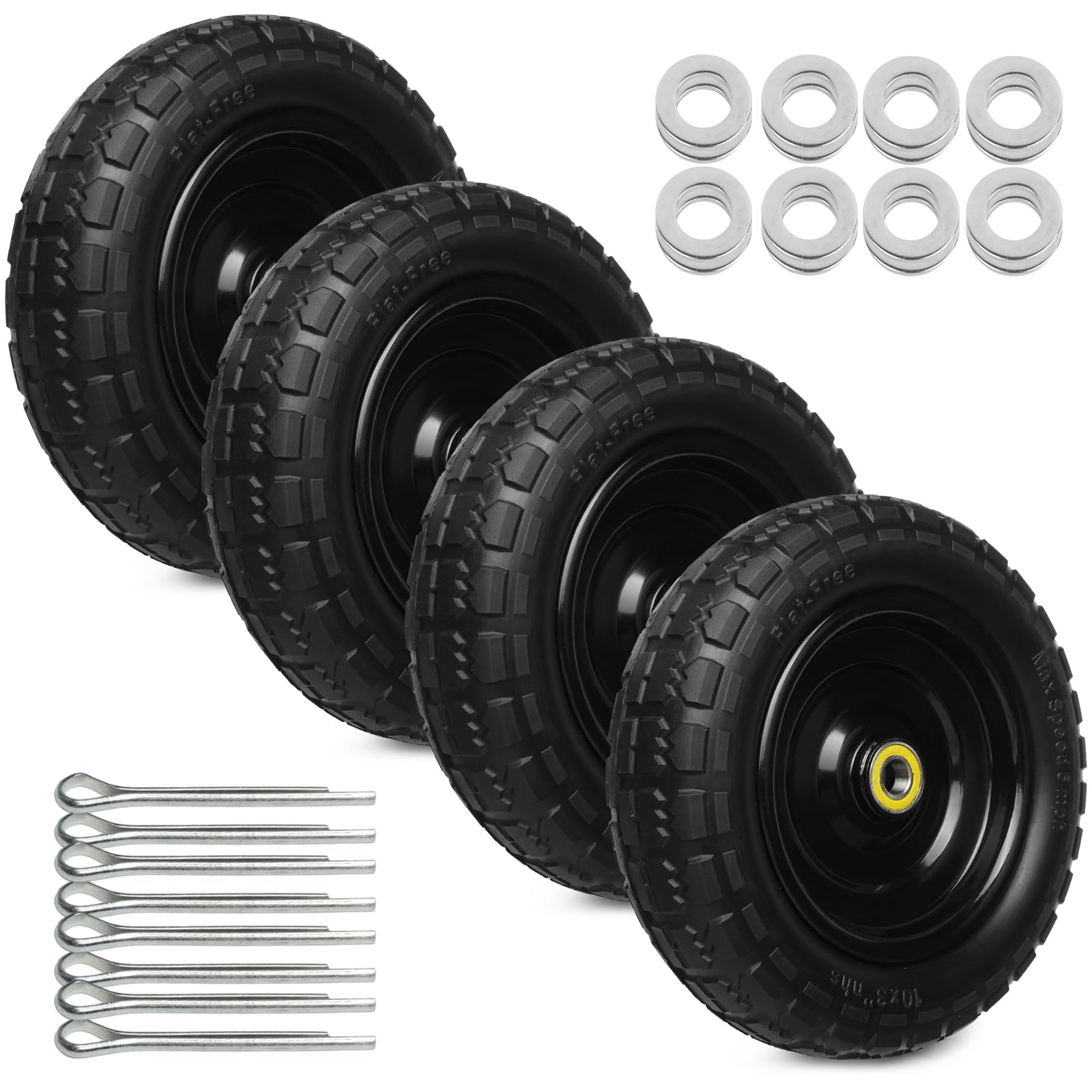 Storystore front view of 13-inch solid tire showing robust profile and durable design benefit