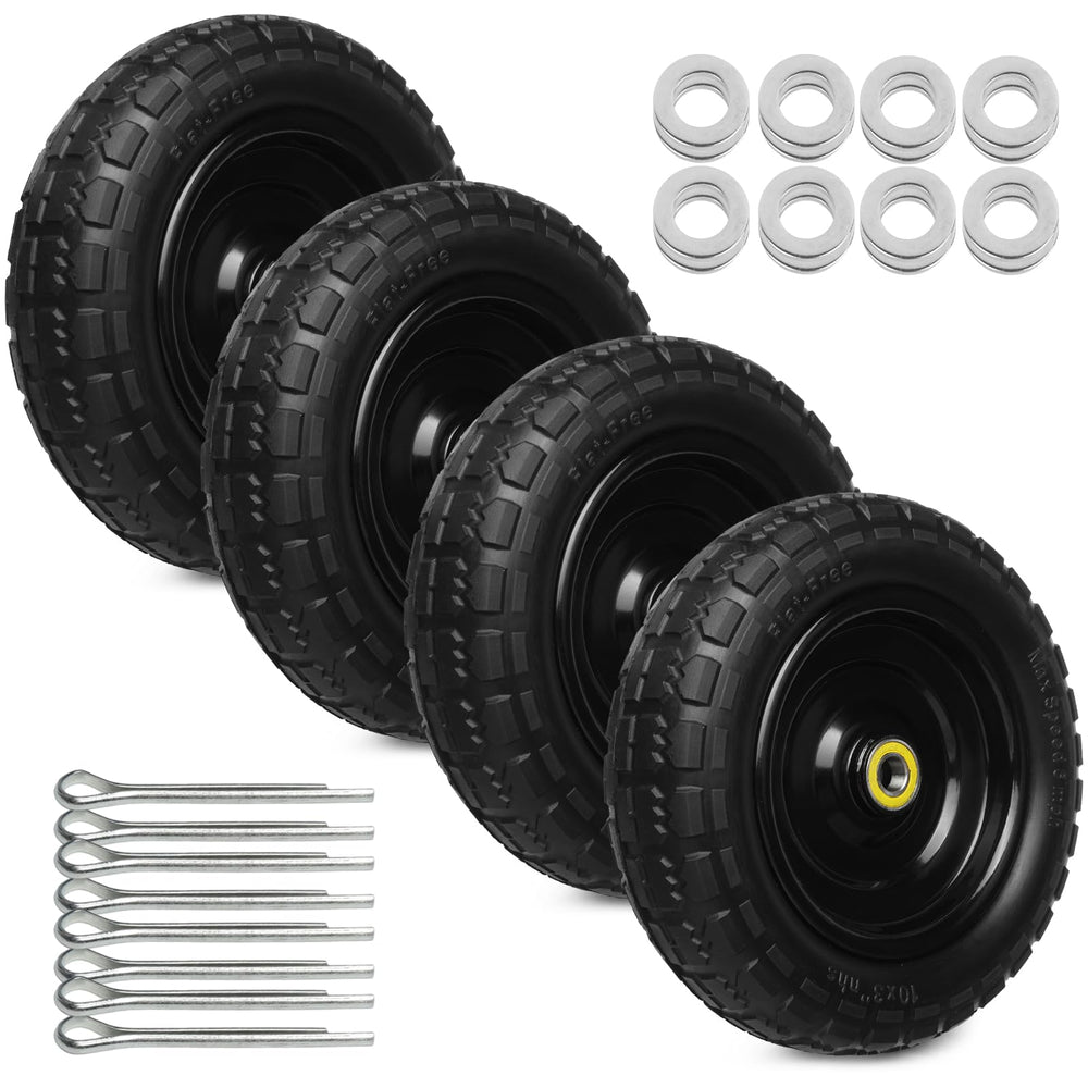 Storystore front view of 13-inch solid tire showing robust profile and durable design benefit