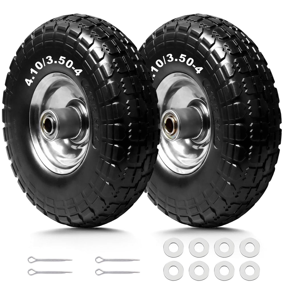 Storystore front view of solid rubber wheel showing complete assembly and reliable rolling