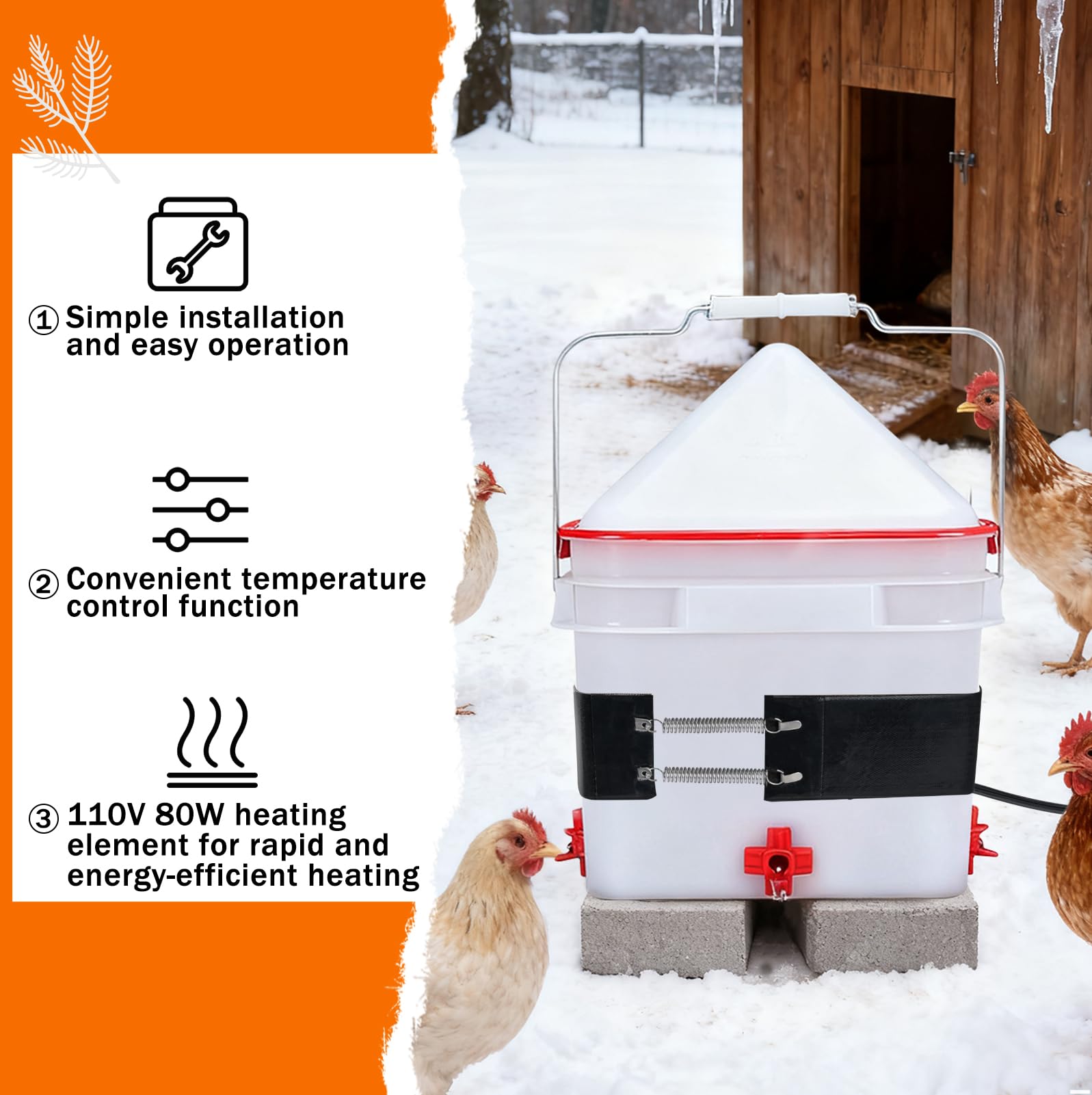 Strdfeve wrap supplying warm water to chickens and ducks