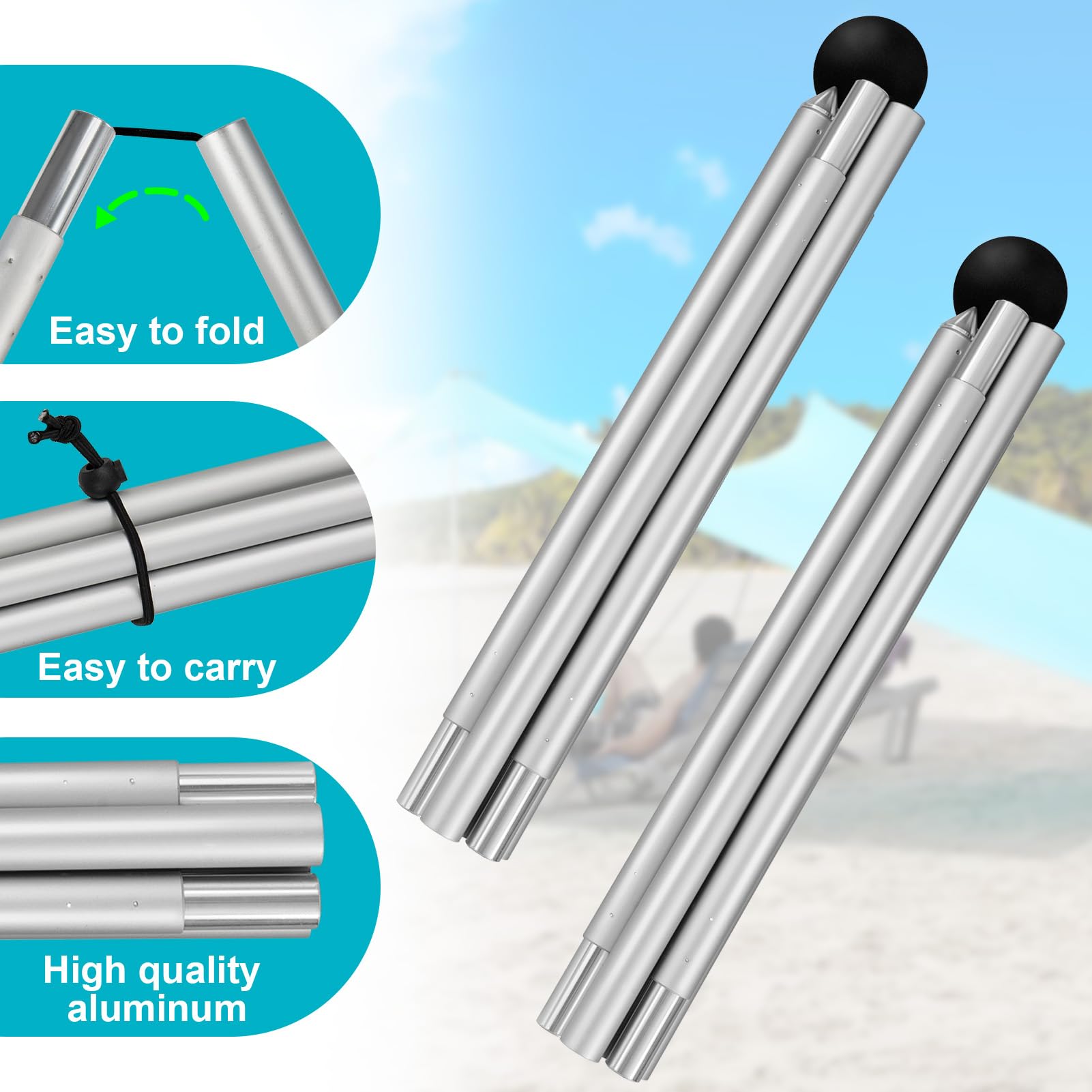 Strdfeve in-use beach setup stabilizing a Neso Grande canopy