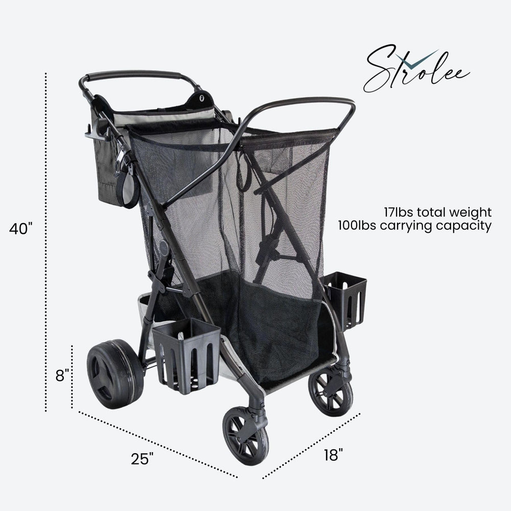 Strolee heavy-duty front casters and handle for easy steering and control