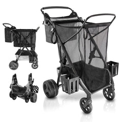 Strolee cart front view assembled showing compact design and easy loading