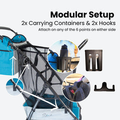 Strolee removable storage bag detail showing easy carry and organization