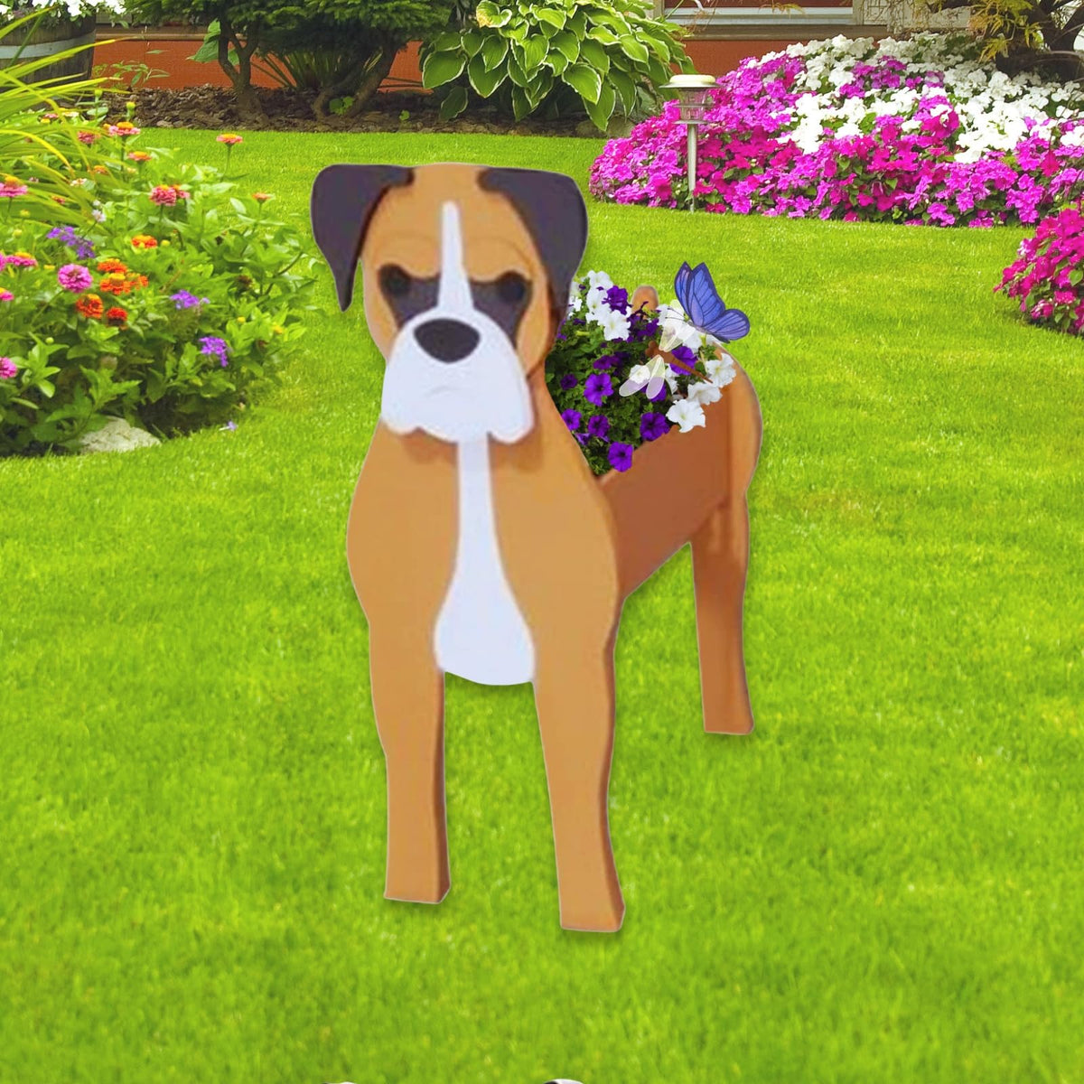 strolfay boxer front view showing dog shape and charm for décor