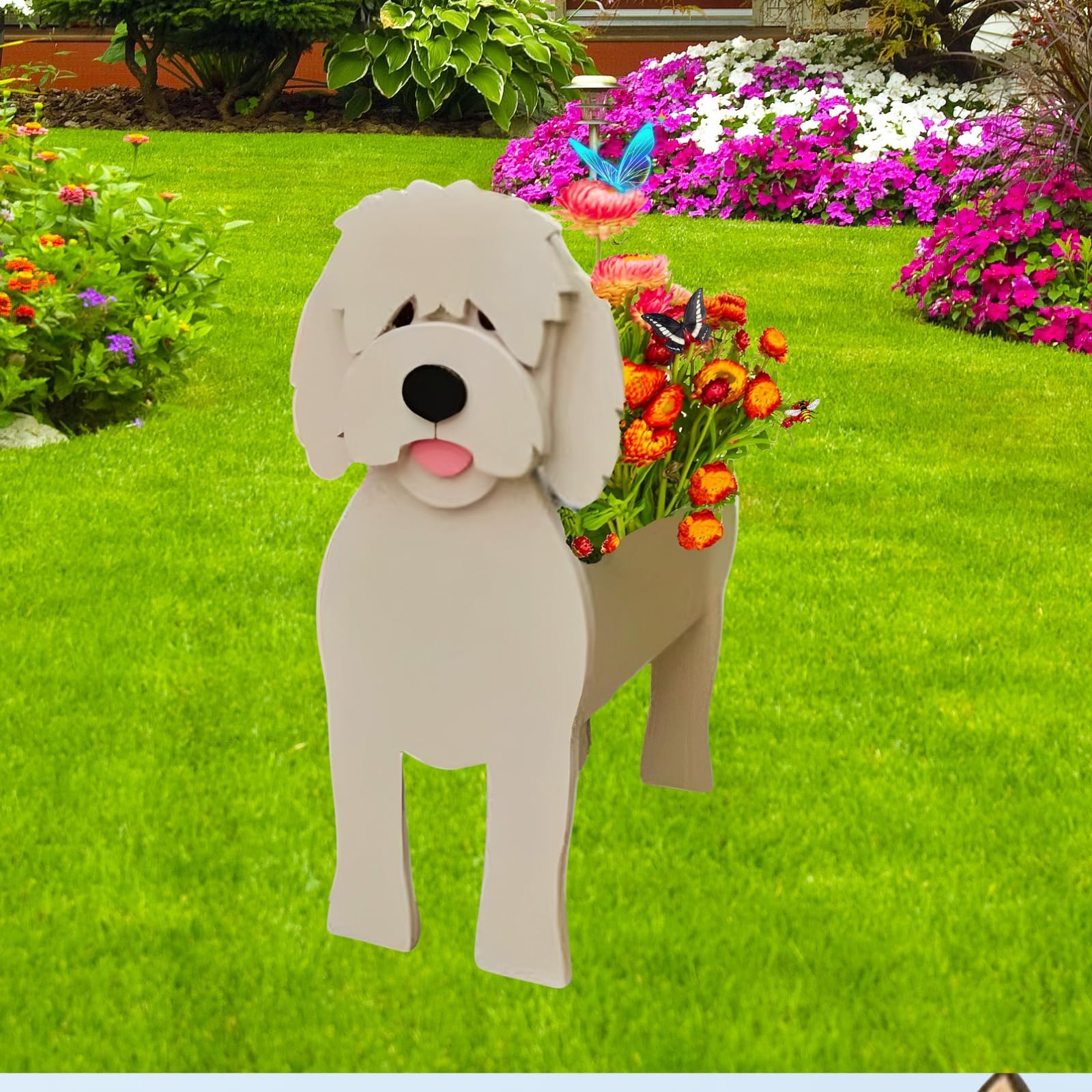 strolfay Golden Doodle front view showing whimsical dog shape and decorative appeal