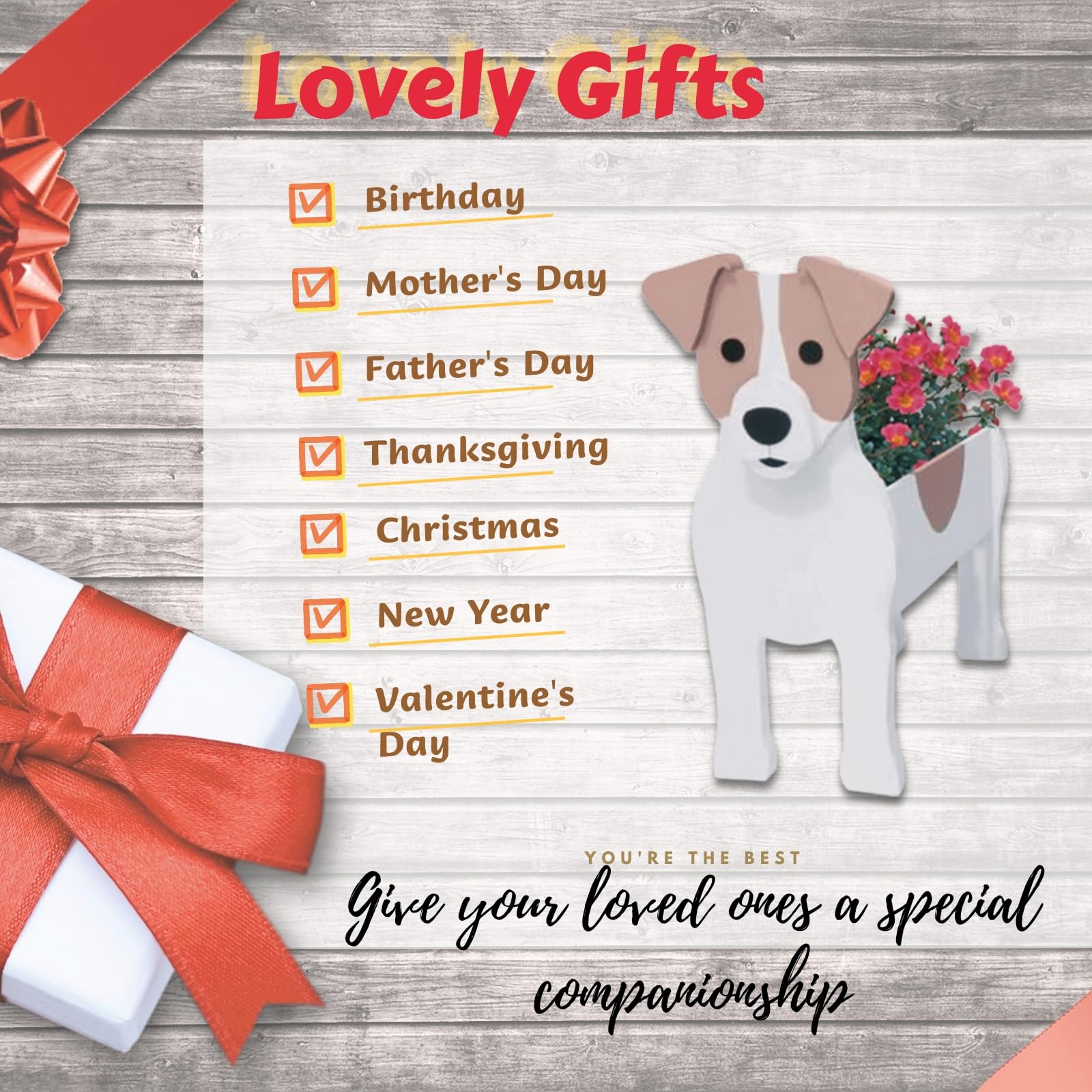 strolfay Jack Russell gift packaging staged in living room showing ideal present benefit