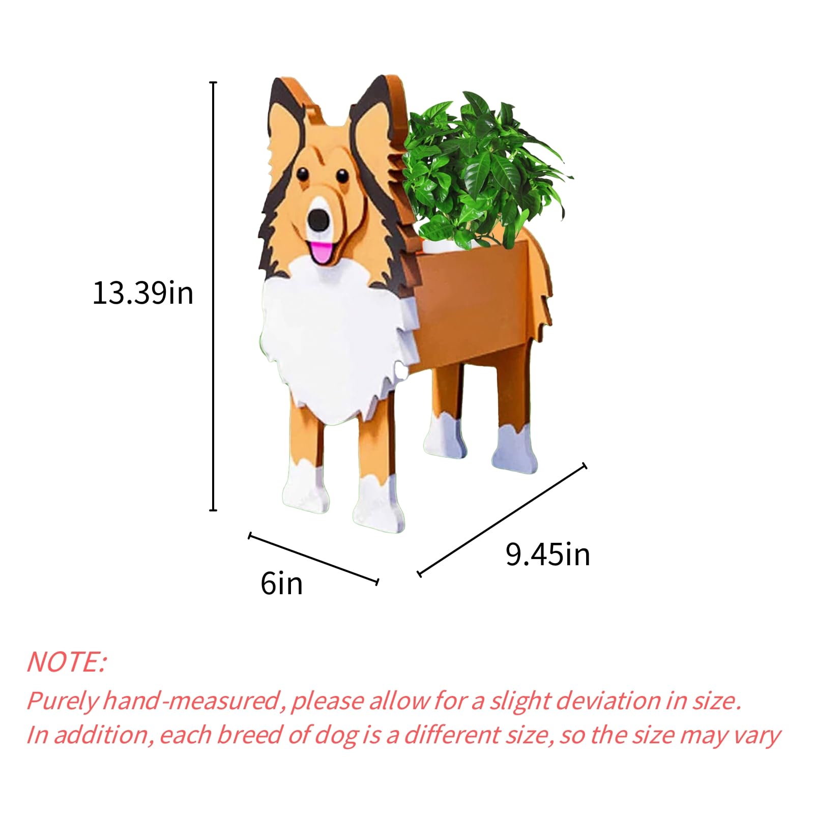 strolfay Sheltie planter side profile highlighting stable base and charming shape