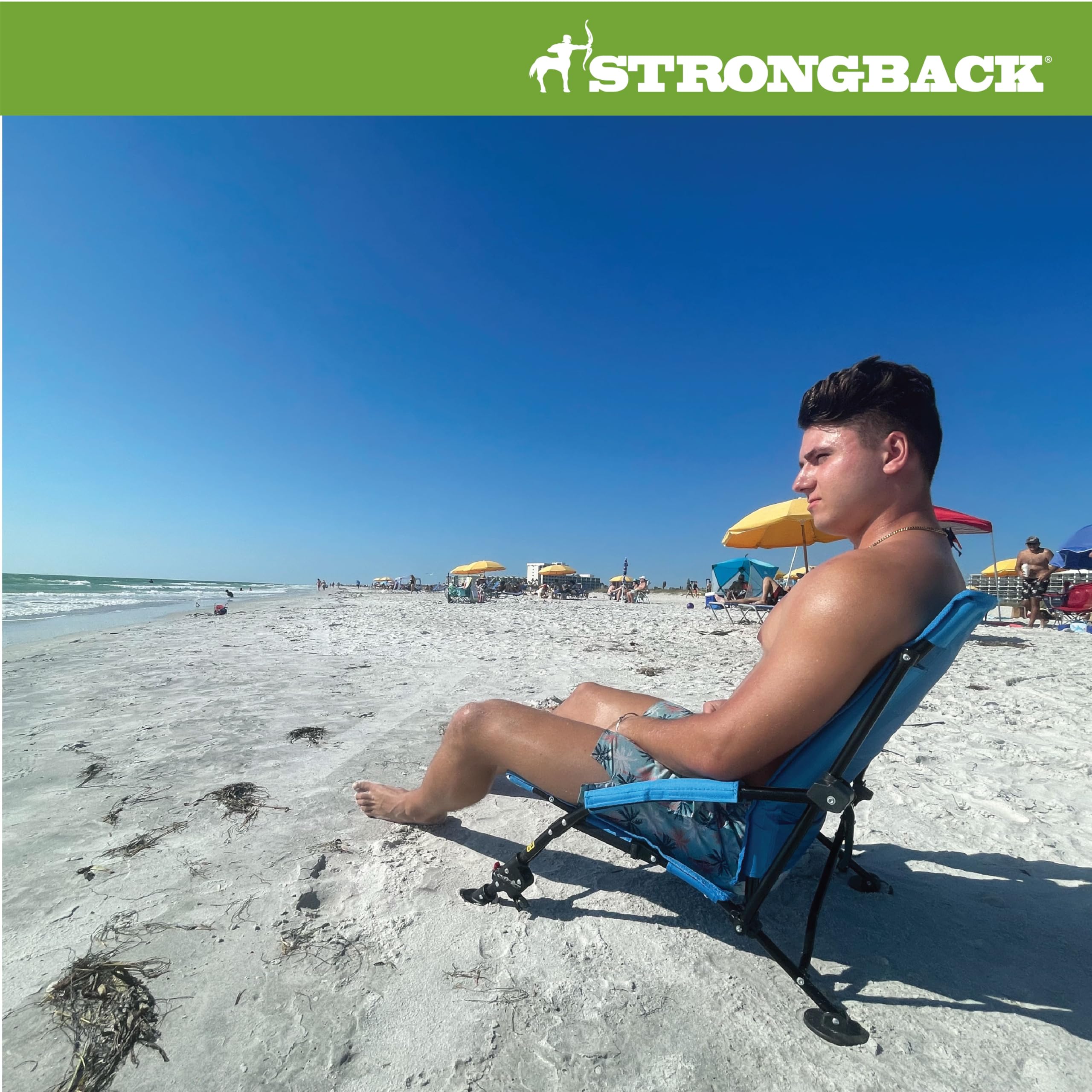 STRONGBACK chair folded in backpack bag for easy transport benefit