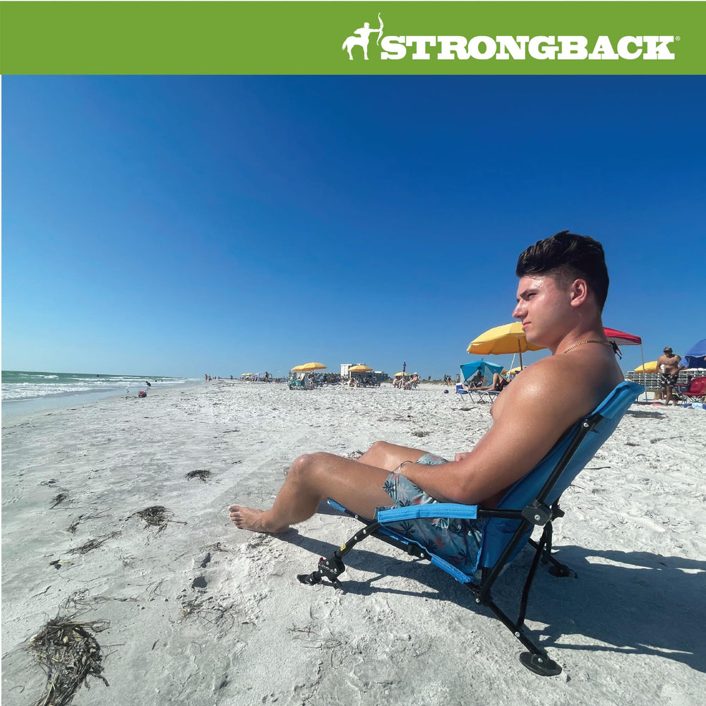 STRONGBACK chair folded in backpack bag for easy transport benefit
