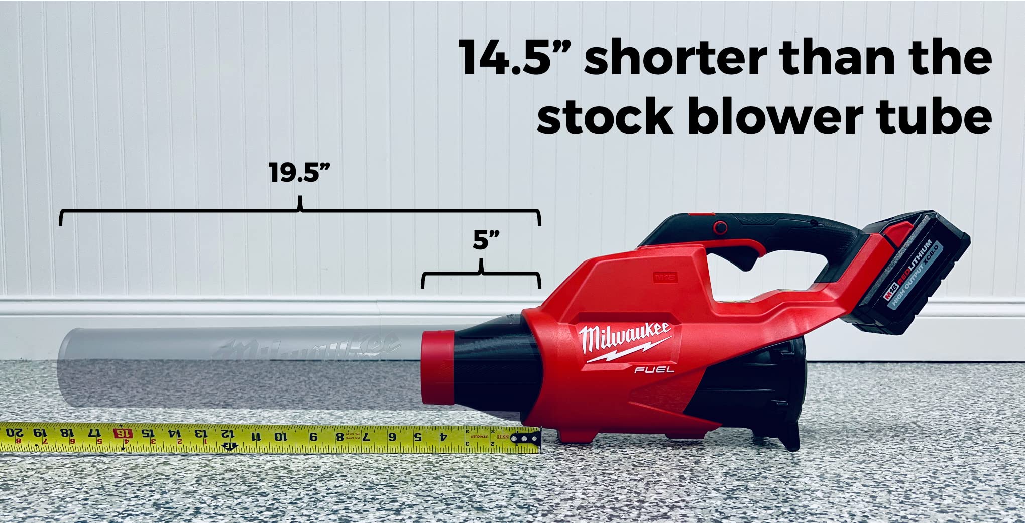 Stubby Nozzle Co. held in hand for scale, compact size improves control