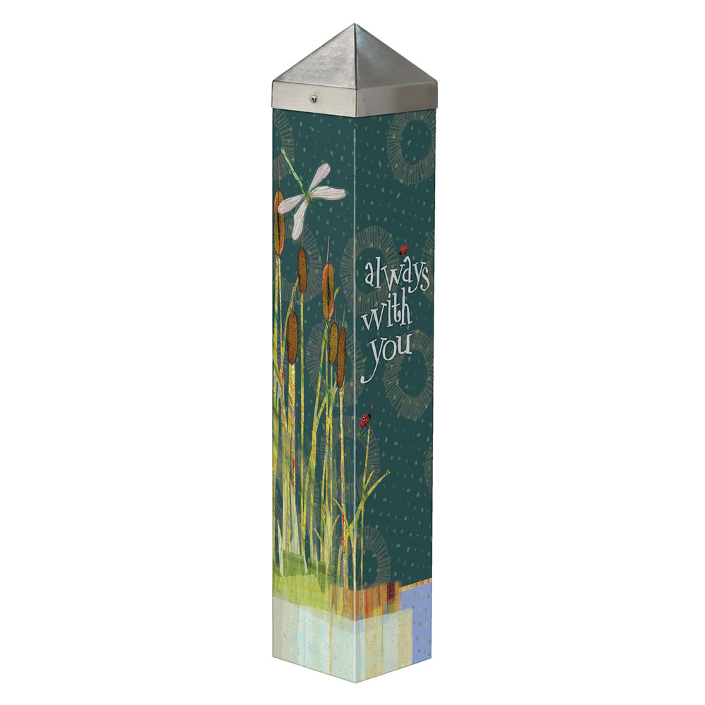 Studio M art pole front view showing full pole and printed bowl, enhancing curb appeal