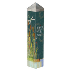 Studio M art pole front view showing full pole and printed bowl, enhancing curb appeal