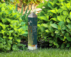 Studio M pole installation without digging on patio demonstrating easy setup benefit