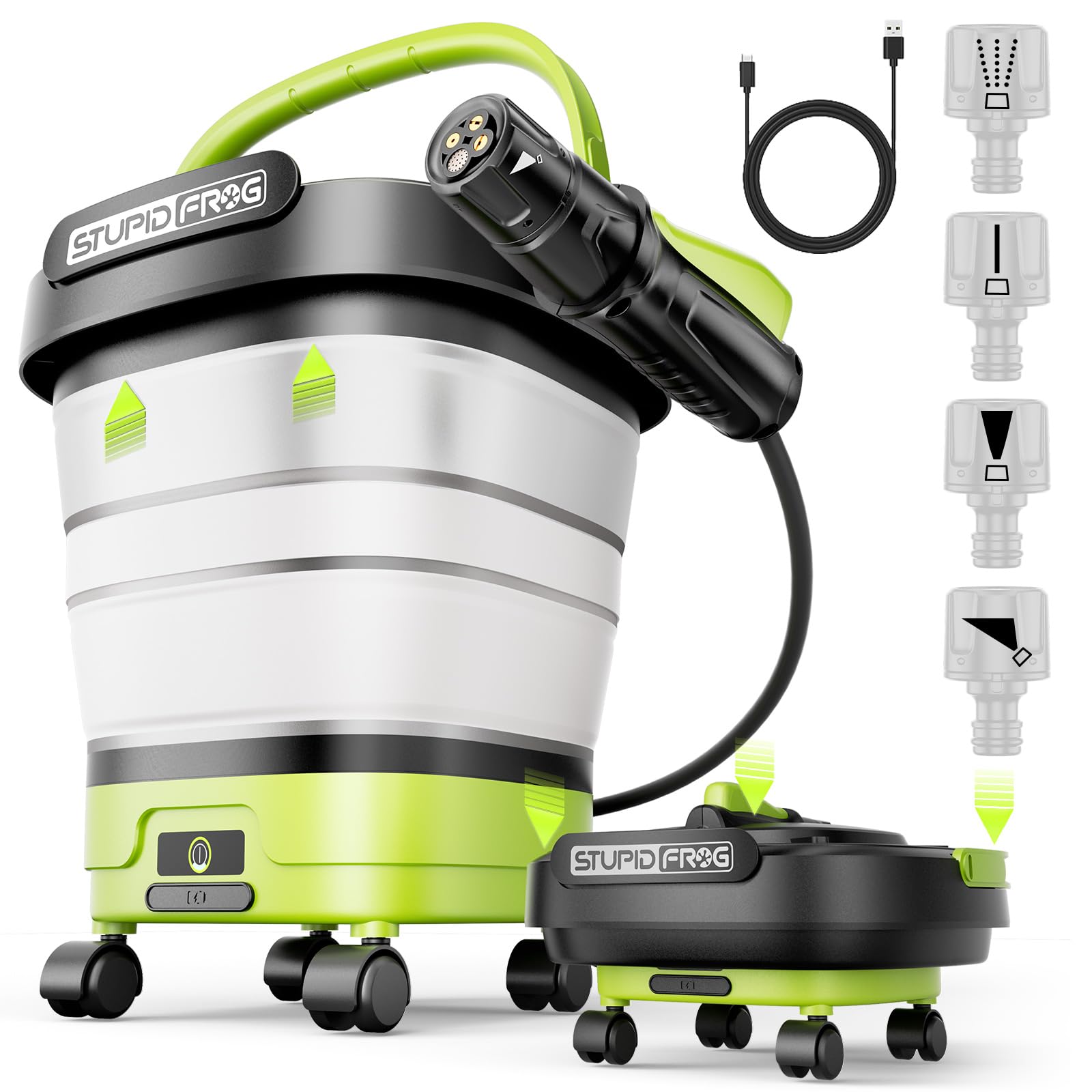 StupidFrog front view packed showing compact portability and easy transport