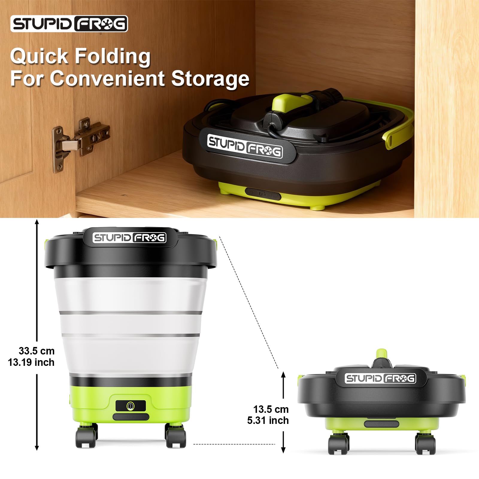 StupidFrog rolling handle and wheels showing effortless mobility on rough ground