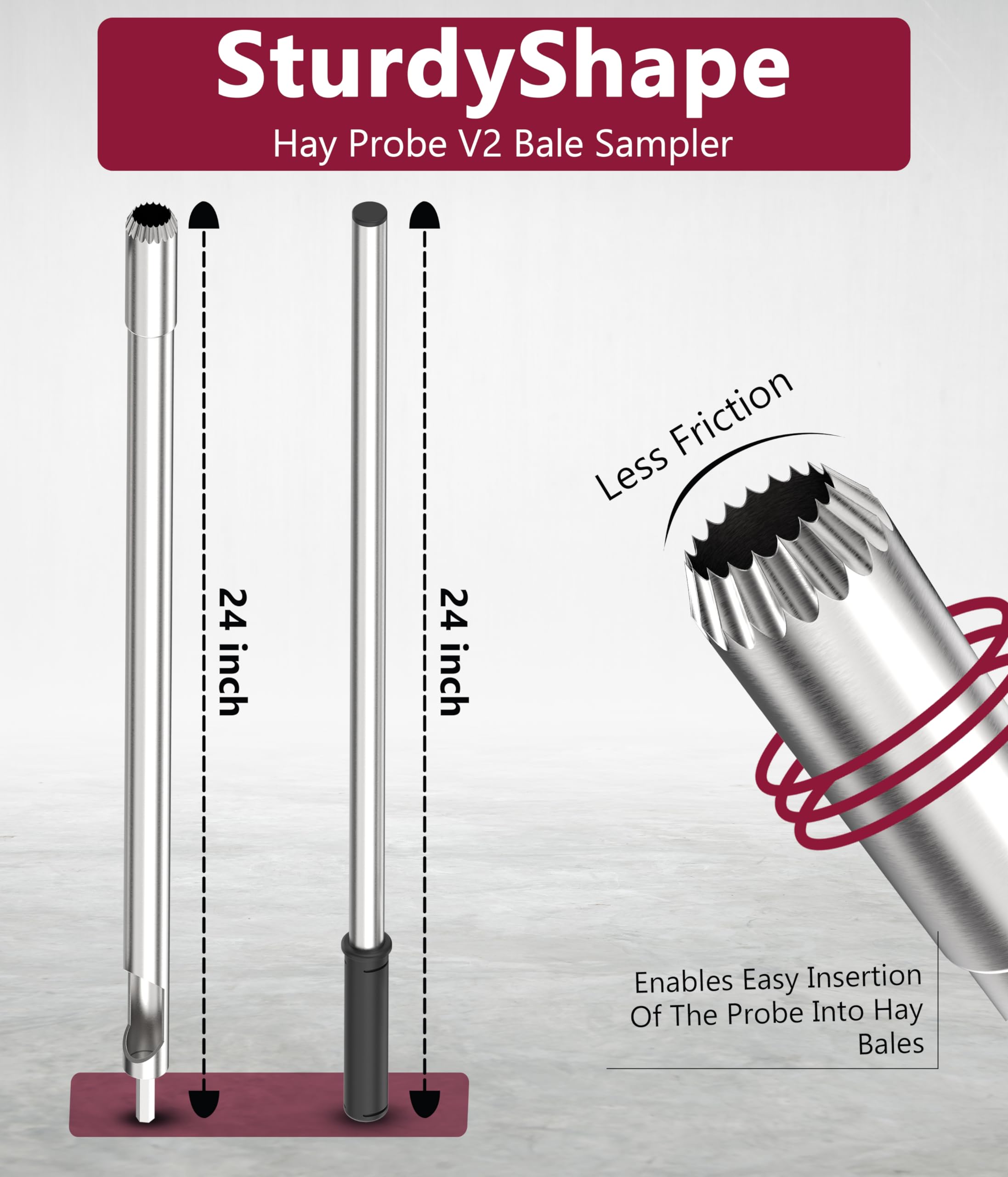 sturdyshape length scale comparison shows 24-inch reach advantage