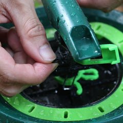 STYDDI sprinkler in use watering irregular lawn to save water