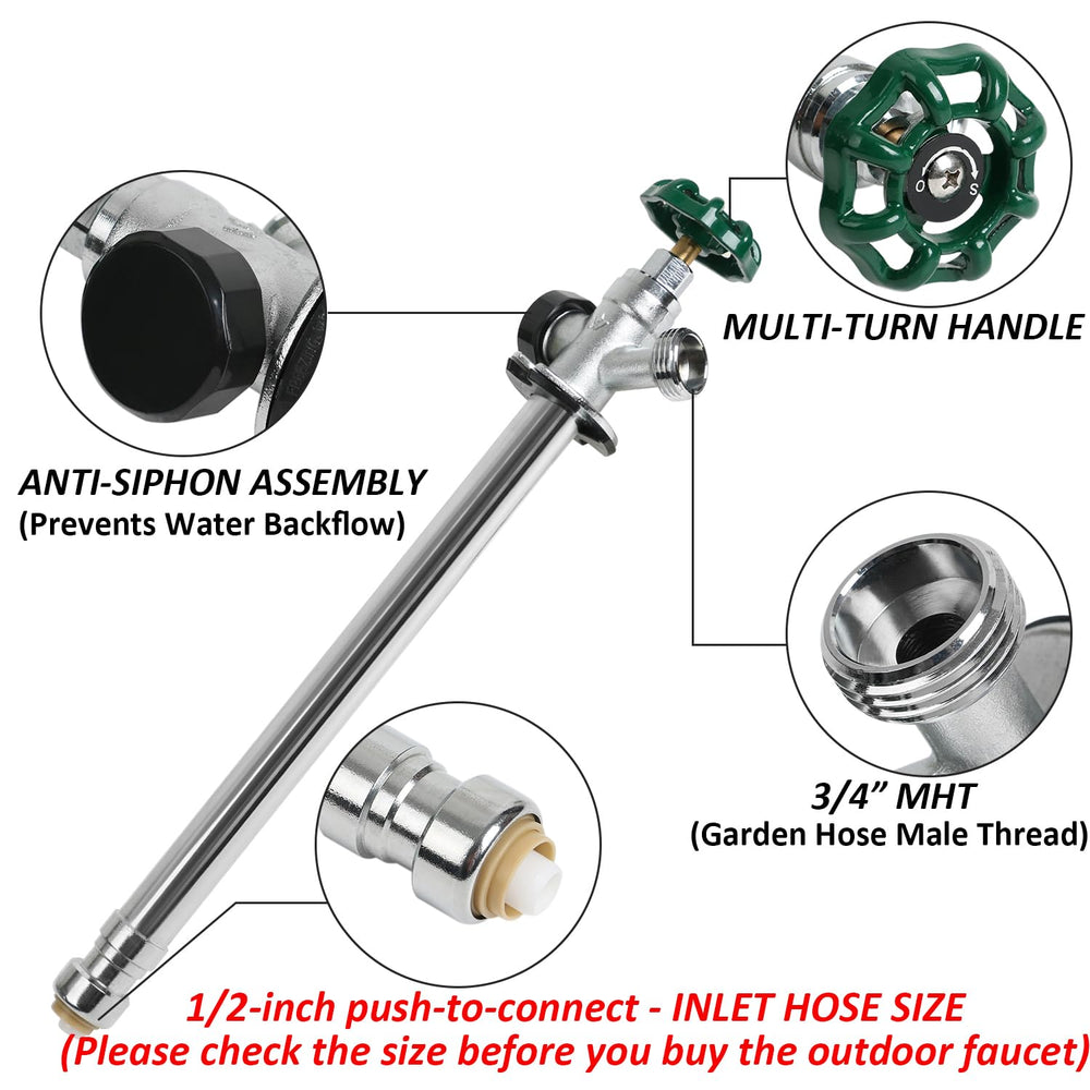 STYDDI side profile highlighting 8-inch stem for freeze protection benefit