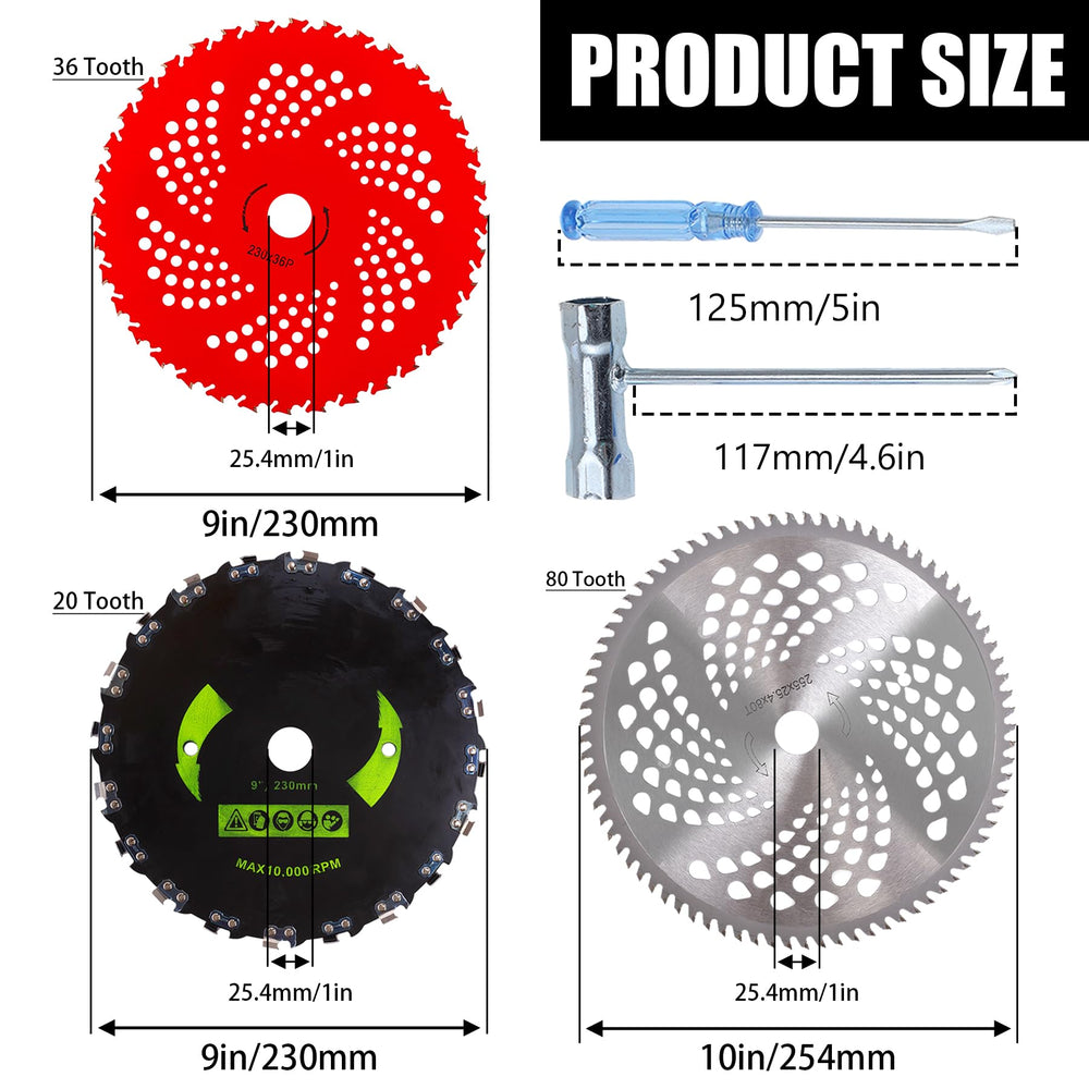 Stylemafia 10-inch 80T carbide blade closeup showing teeth for fast brush cutting