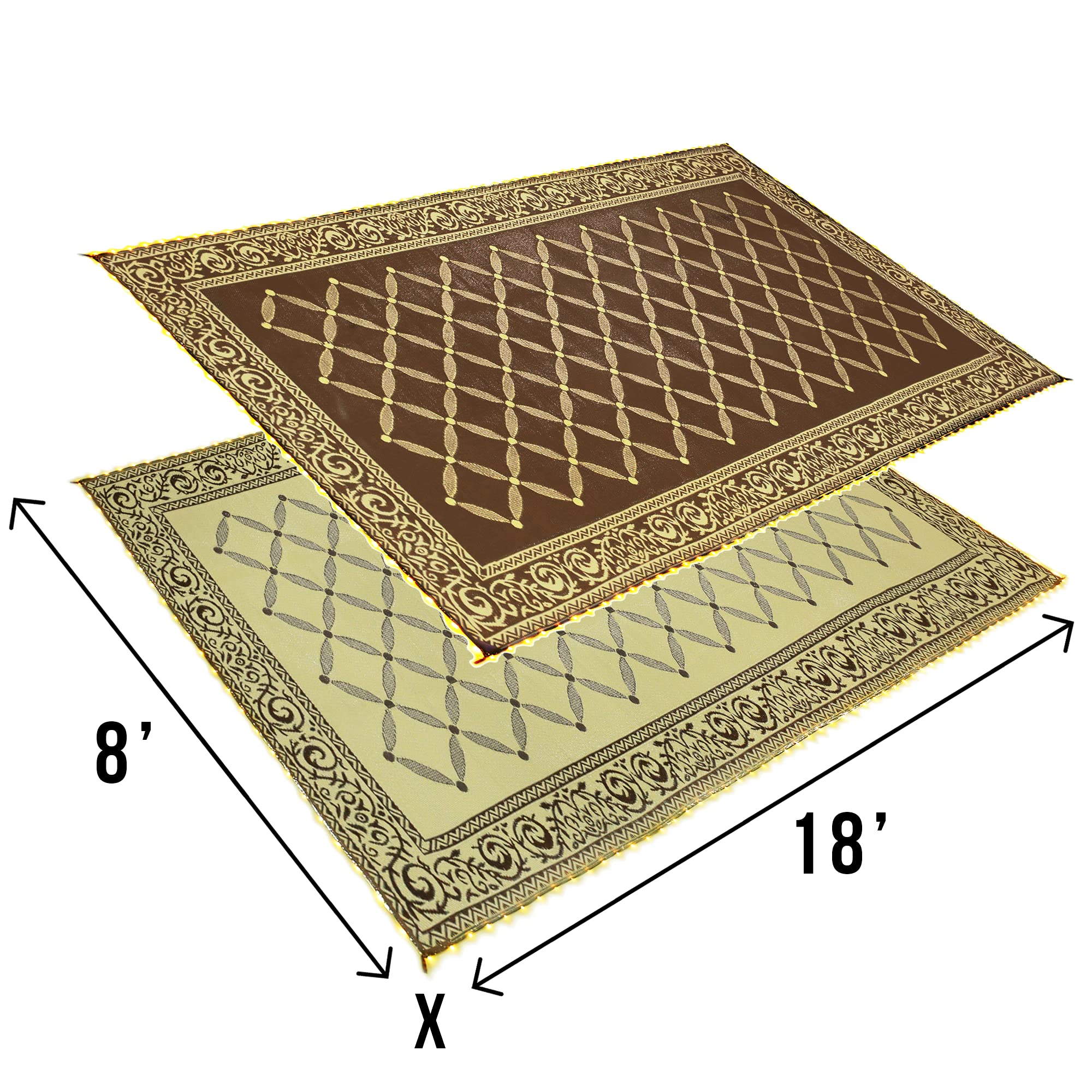 Stylish Camping on grass scale shot showing mat protects lawn and lies flat