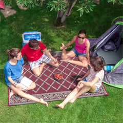 Stylish Camping closeup of reversible pattern highlighting two colorways and versatility