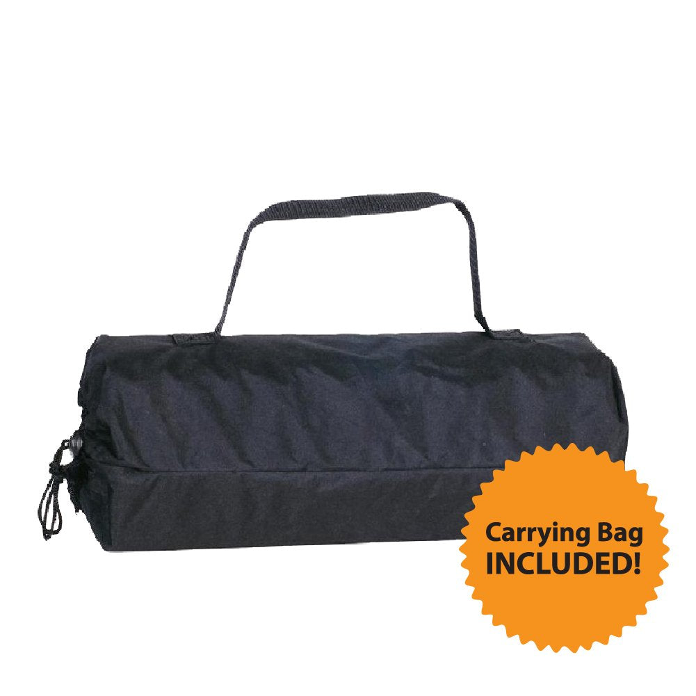Stylish Camping mat next to folding chairs demonstrating 6x9 scale for family use