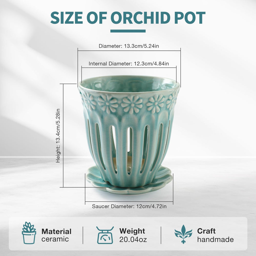 SUADEN pot staged on a windowsill with orchid showing decorative display benefit
