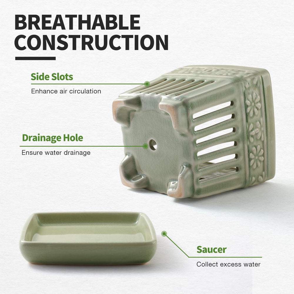 SUADEN removable saucer image showing drainage control and tidy watering