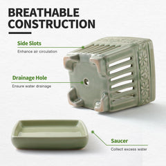 SUADEN removable saucer image showing drainage control and tidy watering