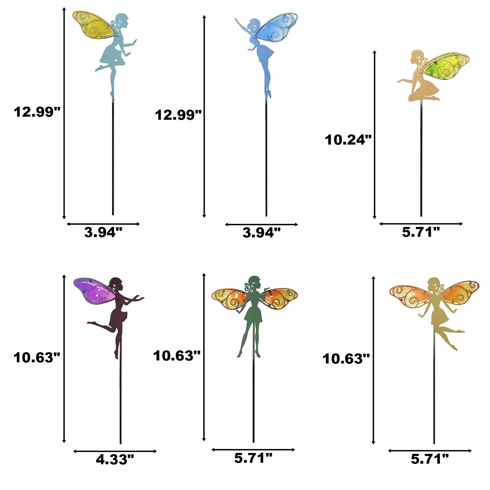 SUBOLO fairy stakes in garden at dusk showing reflective wings and ambiance