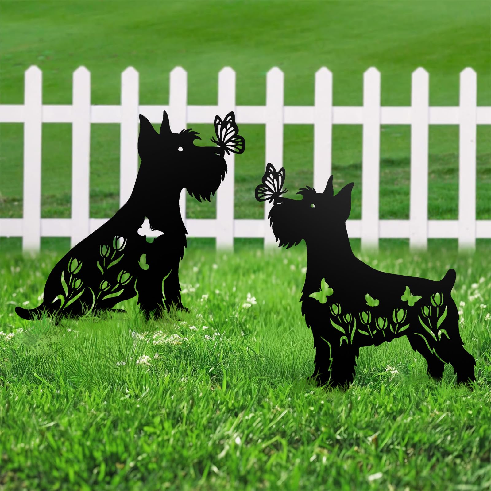 Subvise Miniature Schnauzer beside potted plant demonstrating easy placement benefit