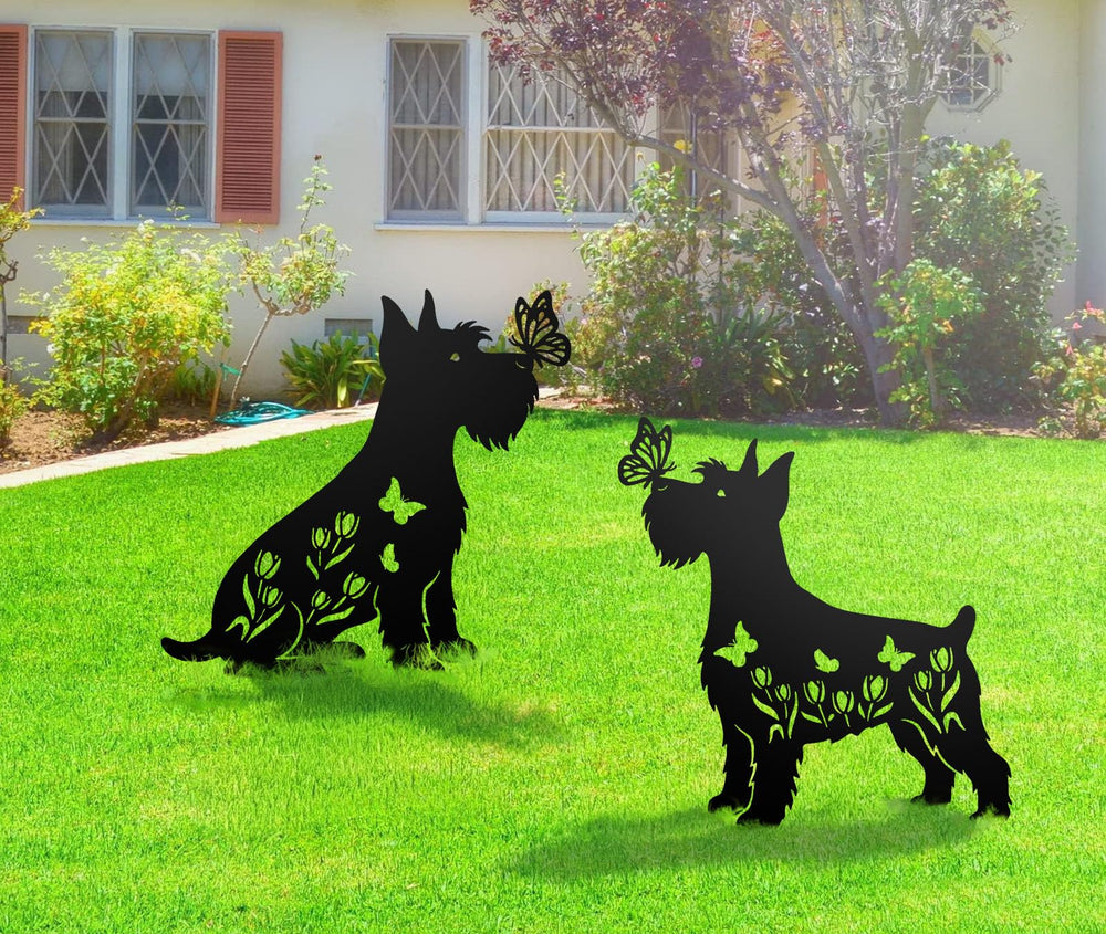 Subvise Miniature Schnauzer side silhouette highlighting durable metal profile benefit