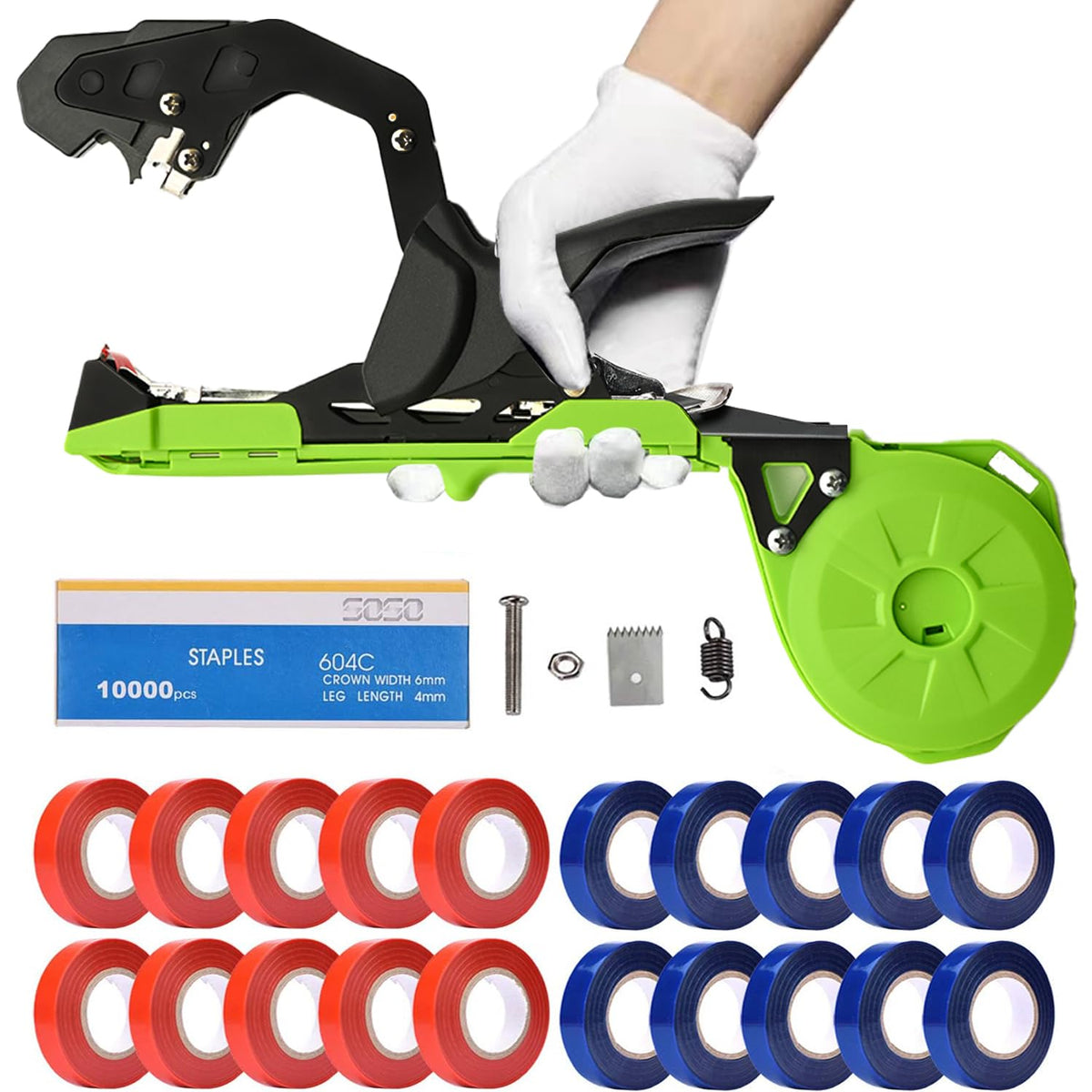 SUCA plant tying machine front view showing compact design and easy grip for faster tying
