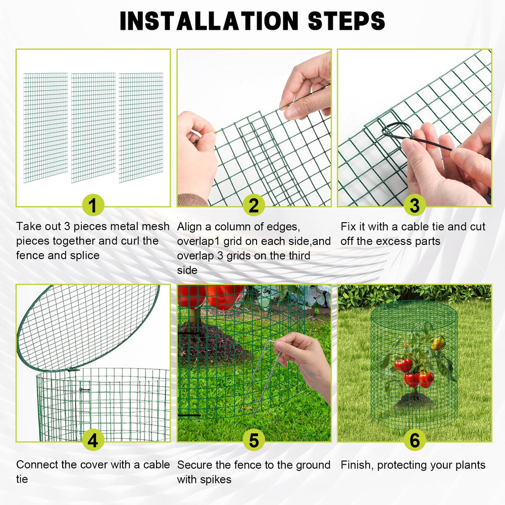 succulentlovers U-shaped stake and ties securing cage for stable anchoring