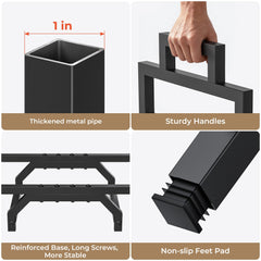 suchown firewood rack on a patio demonstrating outdoor storage convenience