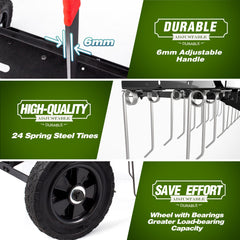Suchtale side profile hitched to a mower showing easy attachment and time savings