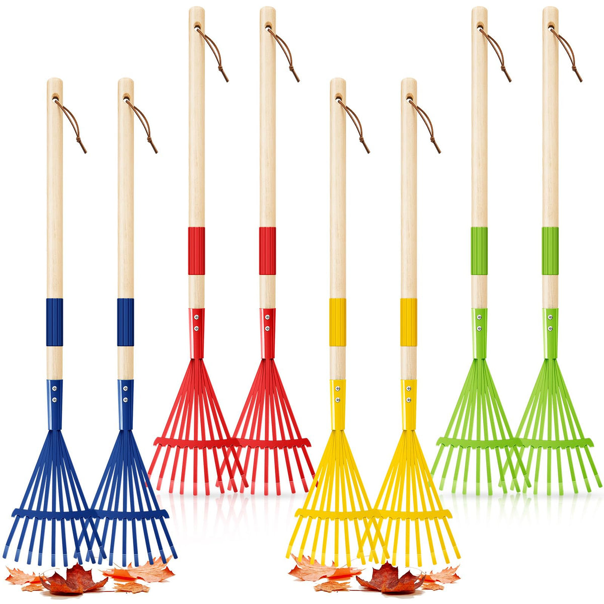Suclain front packaging 8-pack kids rakes shows colors and set benefits