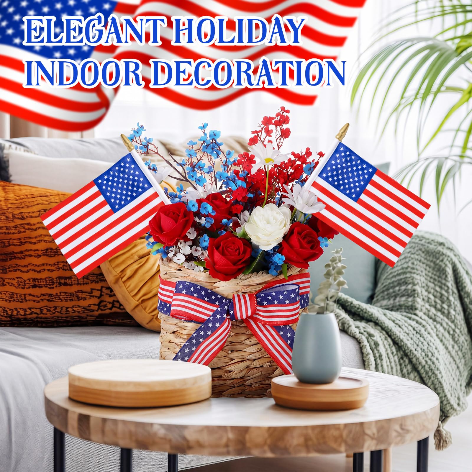 Suclain basket displayed on a porch with florals for instant holiday styling