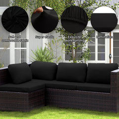 SUKAIKEQA patio couch with covers before and after showing refreshed look and concealment benefit