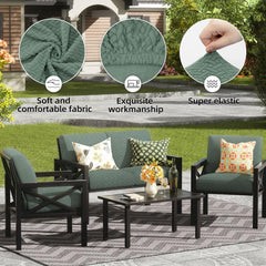 SUKAIKEQA fitted slipcovers on outdoor sofa enhancing patio appearance