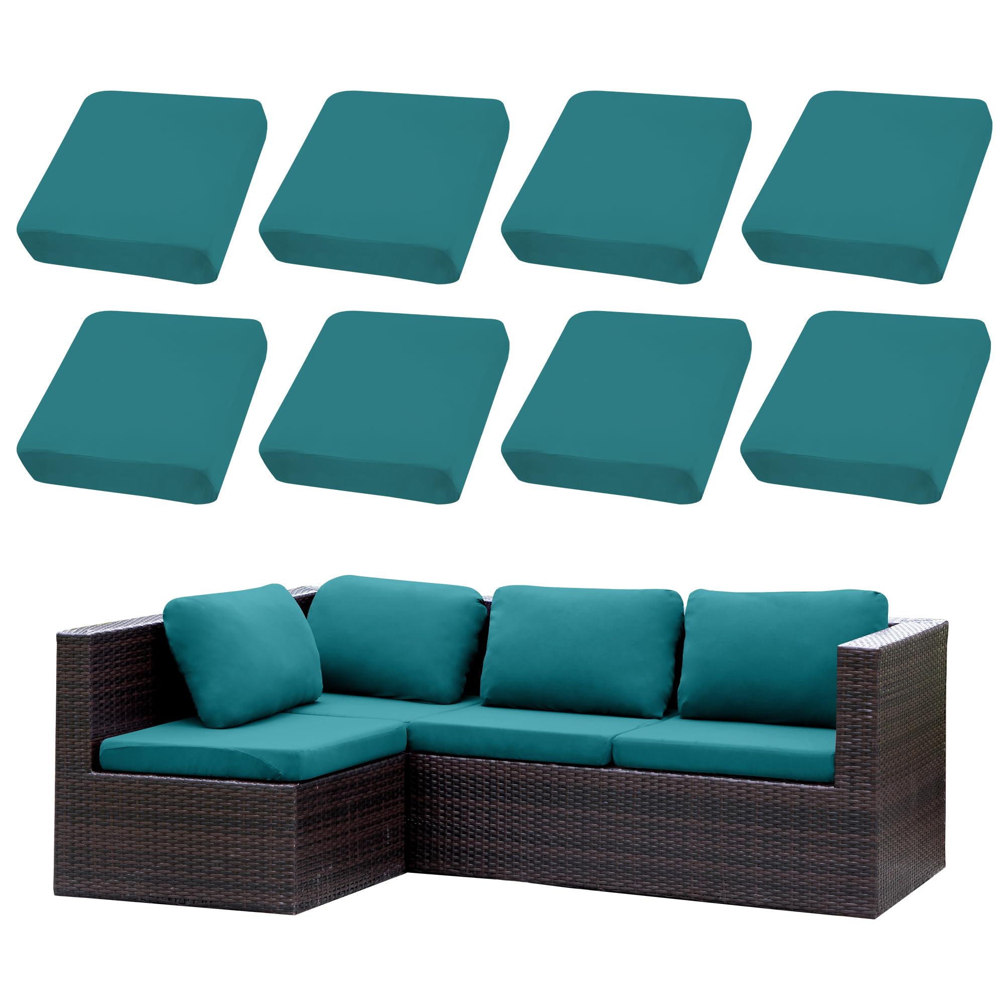 SUKAIKEQA front view of 8PCS cushion covers showing packaging and color selection benefit