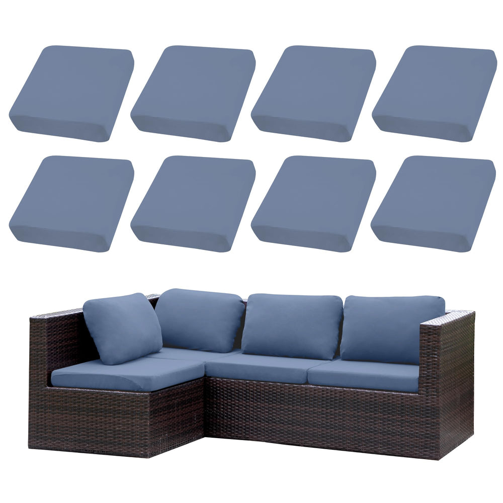 SUKAIKEQA front view of full 8-piece cover set showing neat fit benefit
